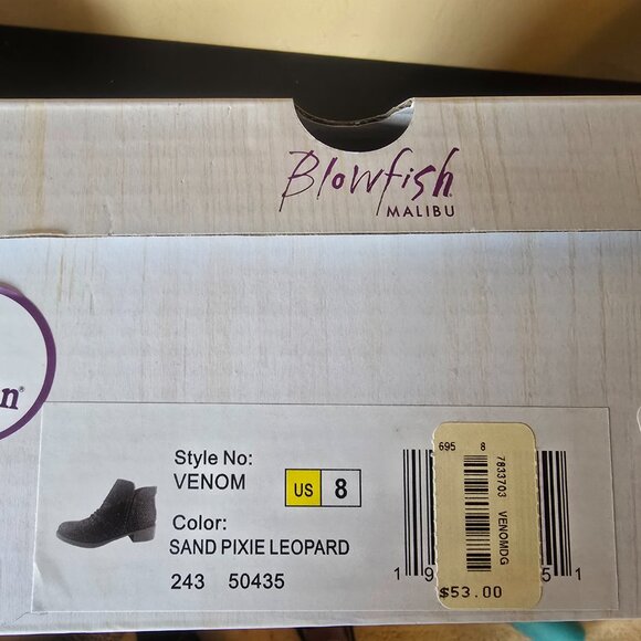 BLOWFISH Venom Leopard Print Ankle Boots Booties sz 8 Excellent Condition - Picture 9 of 10